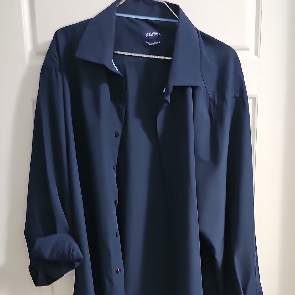 Nautica Men's Deep Blue Casual Shirt